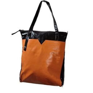 Latico Genuine Leather Color Block Ingrid Shoulder Bag Tote Salmon Espresso